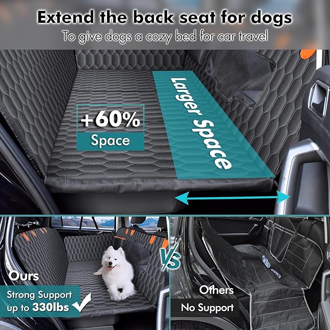 Chumajor XL Back Seat Extender for Dogs, Hard Bottom, Waterproof,400 lb | Dog Hammock for Car Creates a Stable, Comfortable Back Seat Platform for Dogs During Every Ride - Image 2