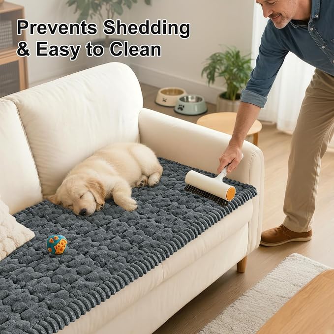 Smiry Non Slip Couch Covers for Dogs, Scratch Resistant Pet Sofa Protector | Machine Washable Soft Fuzzy Thick Furniture Cover for Sofa Loveseat Sectional Large Dogs, Dark Grey, 27.6" x 47" - Image 6