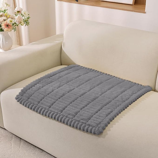 Fuzzy Pet Couch Covers for Dogs Washable, Thick Couch Covers for 2 Cushion Sofa Pet Friendly, Non Slip Plush Dog Couch Cover for for Sectional, Loveseat (Charcoal Gray, 27.6" x 27.6") by CYCMACOHOME