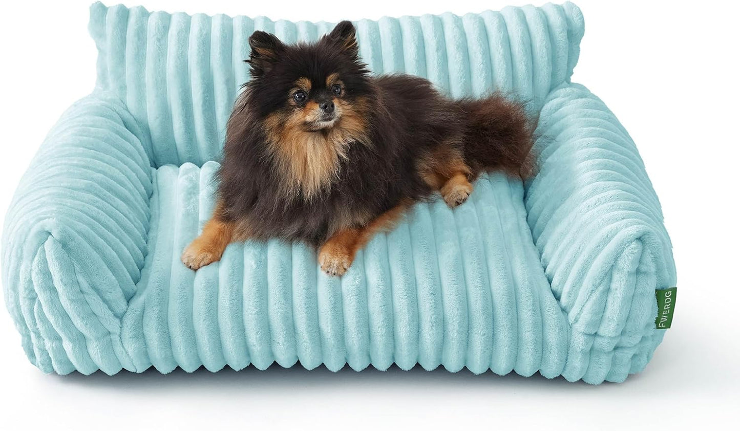 Cute Couch Bed for Pets, Supportive Cat Sofa for Indoor Cats, Medium Dog Sofa Bed for Medium Dogs, Light Blue, 30 inches