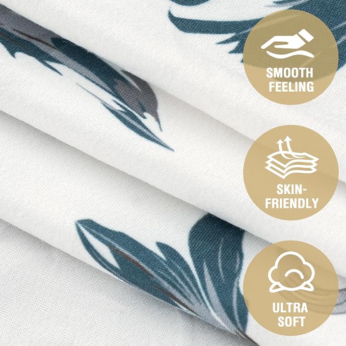 H.VERSAILTEX Floral Pattern Couch Covers for 3 Cushion Couch Sofa High Stretch Couch Cover Printed Pet Sofa Covers for Furniture Super Soft Fabric(Vintage Petal-Blue,Sofa) - Image 5