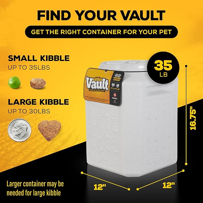 Vittles Vault Traditional Pet Food Storage Container For Dog Kibbles/Bird Seed/Oatmeal/Rice/Flour/Cereal, BPA Free Plastic, Sealed Airtight For Cat Food, Up To 35 lb, Made in USA, With Scoop, Gray - Image 6