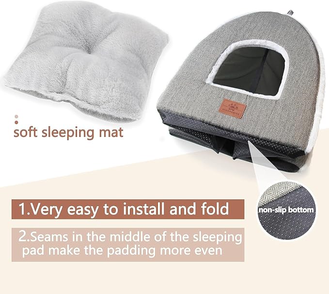 Cat Bed for Indoor Cats - Cat Cave Bed Cat House Cat Tent with Removable Washable Cushioned Pillow, Soft and Self Warming Kitten beds, for Small and Medium Cat Beds & Furniture - Image 3