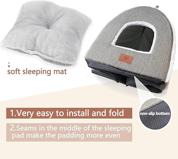 Cat Bed for Indoor Cats - Cat Cave Bed Cat House Cat Tent with Removable Washable Cushioned Pillow, Soft and Self Warming Kitten beds, for Small and Medium Cat Beds & Furniture - Image 3