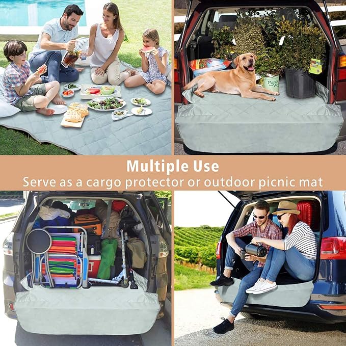 F-color SUV Cargo Liner for Dogs - Heavy Duty Cargo Cover for Mid-Size SUVs | Water Resistant, Bumper Flap, Non-Slip Mat, Car Trunk Dog Car Seat Cover Prevents Scratches Pet Hair Mud Dirt for Sedans Vans - Image 7