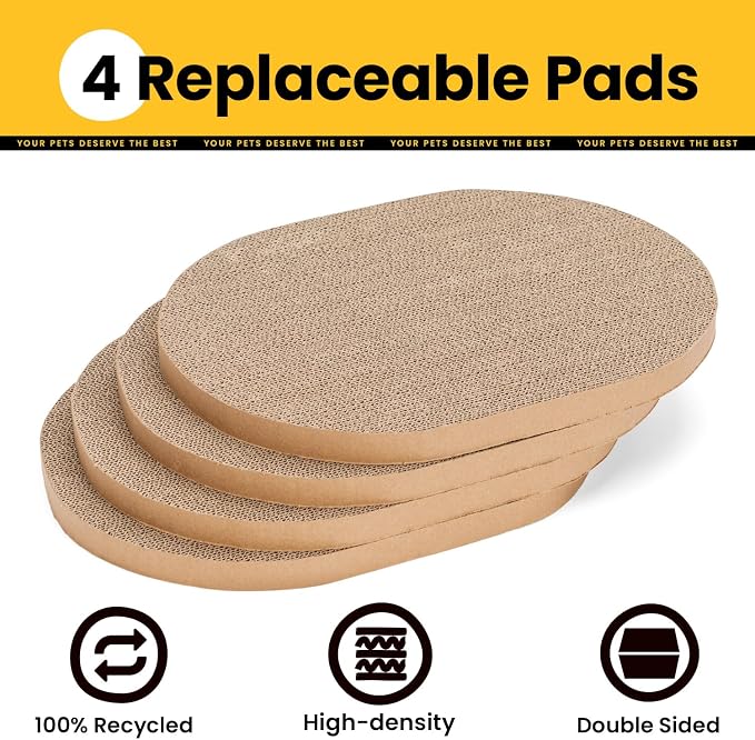 Conlun Cat Scratcher Box with 4 Cat Scratching Board Reversible Scratch Pad, Heavy Duty Corrugated Cardboard Pet Bed Lounger Kitty Scratchers for Indoor, Protects Furniture,Kittens Gifts-Large - Image 2