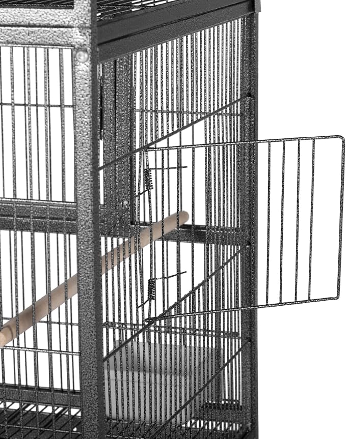 Prevue Pet Products Deluxe Divided Breeder Cage - Stackable Breeding Cage with Divider, Stand Alone Enclosure with Wooden Perches, Food and Water Cups, for Finches, Canaries, and Small Birds - Black - Image 4