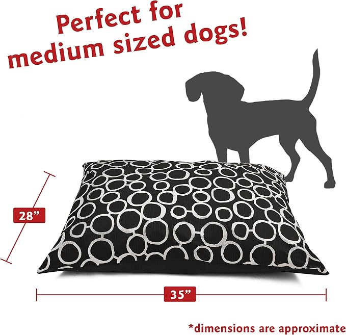 Majestic Pet Rectangle Medium Dog Bed Washable – Non Slip Comfy Pet Bed – Dog Crate Bed Super Value Pillow Dog Bed – Dog Kennel Bed for Sleeping - Dog Bed Medium Breed 35 x 28 Inch – Fusion Black - Image 2