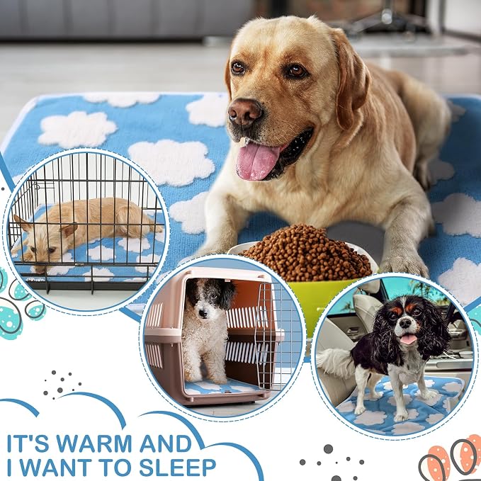 Reginary 4 Pcs Waterproof Guinea Pig Blankets Washable Small Animal Fleece Bedding Absorbent Guinea Pig Cage Liners Reusable Training Pee Pad Pet Sleep Mat for Hamster(White Clouds,24 x 16 Inch) - Image 3