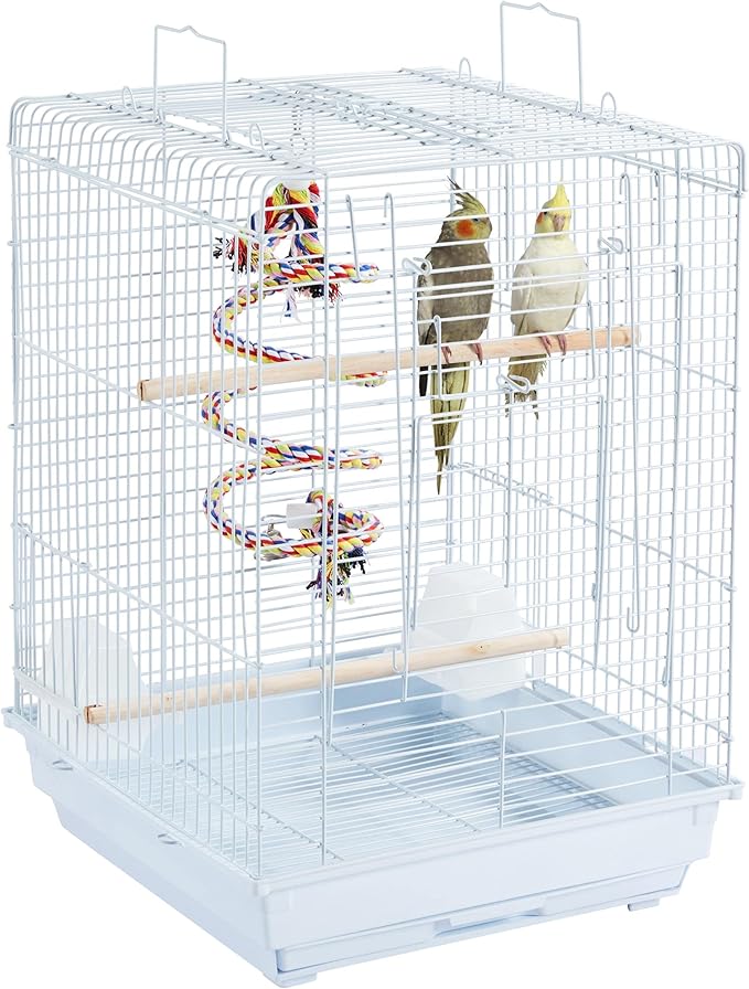 Yaheetech Open Play Top Travel Bird Cage for Conure Sun Parakeet Green Cheek Conure Lovebird Budgie Finch Canary, Small-Size Cage Portable - Image 4