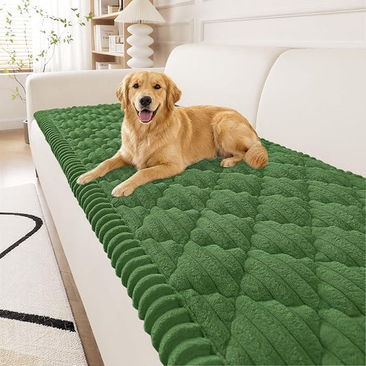 Smiry Couch Cover for Dogs Washable, Non Slip Fuzzy Pet Sofa Protector | Soft Thick Furniture Cover for Sofa, Loveseat and Sectional, Scratch & Pet Hair Resistant (Olive Green, 27.6" x 88") by Smiry