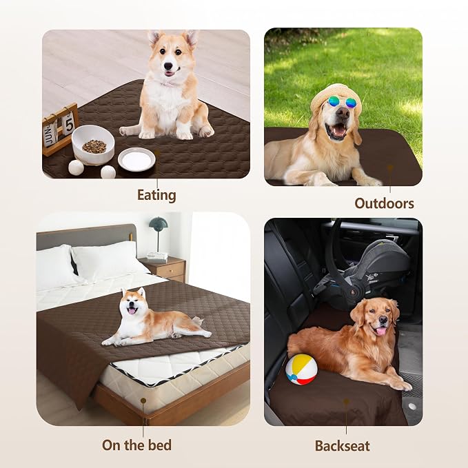gogobunny 3X Stronger Waterproof Pet Blanket, Scratch Proof Furniture Protector for Dogs Cats, Reversible Cover 30x90 Inch, Dark Chocolate - Image 3