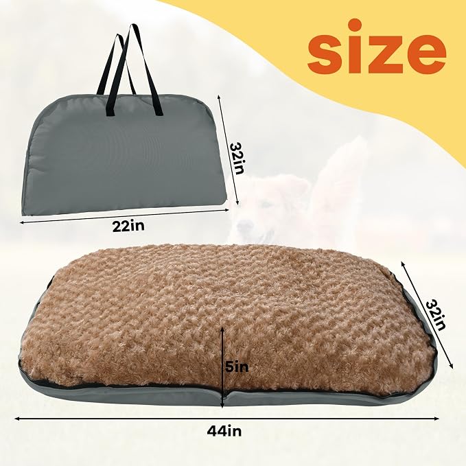 MABOZOO Foldable Travel Dog Bed, Outdoor Camping Dog Bag Bed Pet Pad with Carry Handles, Waterproof Pet Mattress Mat for Small, Medium, and Large Dogs Cats (Gray, 44x32x5 in) - Image 2