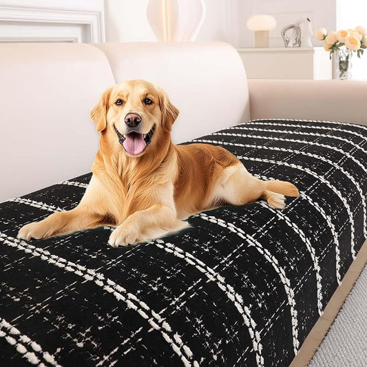 Waterproof Couch Cover for Dogs Washable,Chenille Pet Couch Covers for Sofa,Non-Slip Couch Covers for 3 Cushion Couch Sofa Pet Friendly (Black, 36x82（1pc）) by Unknown