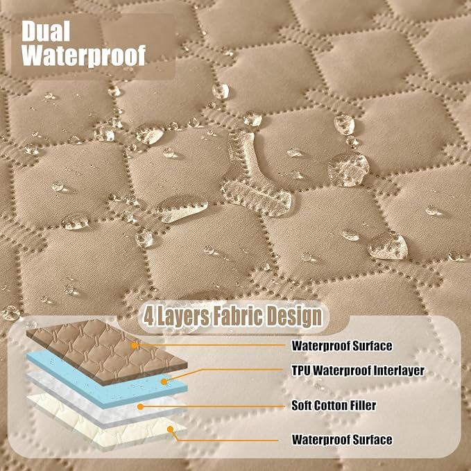 Smiry Waterproof Dog Bed Cover Blanket, Reversible Pet Blanket | Soft Reversible, Washable Leakproof Cats Dogs Couch Cover for Sofa, Couch, Furniture (30x53 Inch) - Image 2