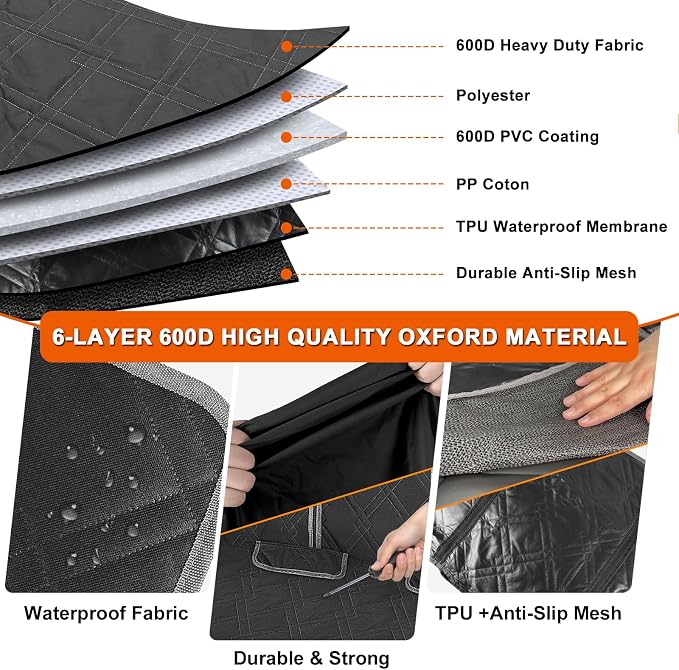 Dog Car Seat Cover for Nissan Rogue 2014-2025 | Waterproof Pet Bench Seat Cover for Back Seat, 600D Heavy Duty Scratch Proof Nonslip Truck Seat Covers for Dogs - Image 4
