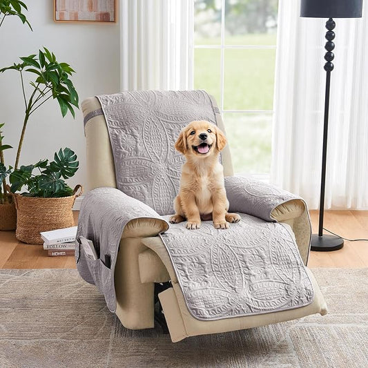 Purple Quilted Recliner Covers, Waterproof Recliner Chair Covers, Lazy Boy Chair Covers, Pet Friendly Recliner Slipcover for Dogs, Washable Sofa Couch Cover (Recliner 22", Cloud Purple) by Pamhaven