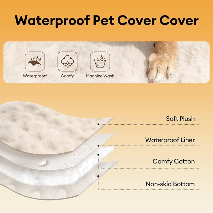 Couch Covers for Dog, Non-Slip Pet Sofa Cover 27.6"×70.9" White | 300gsm Thick Quilted Padding, Faux Rabbit Fur Machine Washable, for Small 3-Seater/Large Loveseat - Image 3