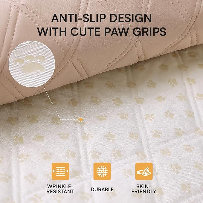 Luciphia Waterproof Couch Cover for Dogs, Non-Slip Pet Sofa Protector | Non-slip waterproof couch cover scratch-resistant machine washable protects sofa bed spills, Beige, 40" x 50" - Image 3