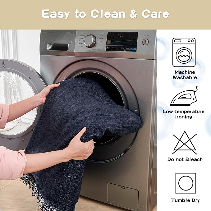 MYSKY HOME Couch Cover for Dogs Washable Couch Covers for 3 Cushion Couch Sofa Super Soft Sofa Slipcover Non Slip Sofa Cover, Chenille Sofa Covers for Dogs, Furniture Protector, 91"x134", Navy Blue - Image 5