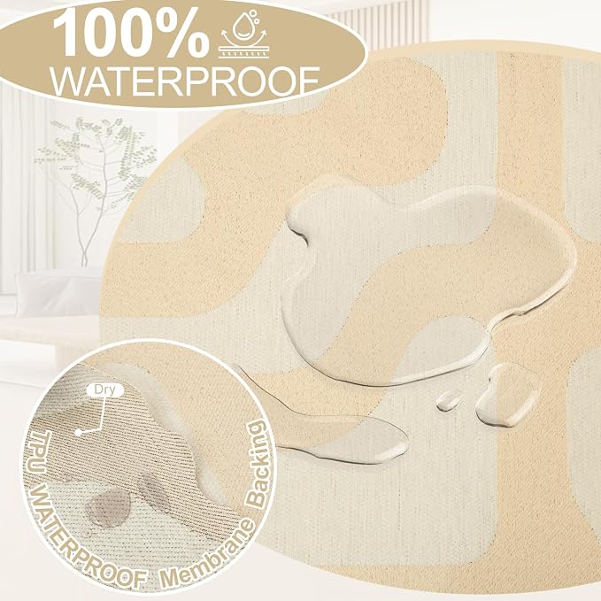 1OO% Waterproof Sectional Couch Covers for Dogs L Shaped Corner Sofa Cover Washable Chenille Sofa Slipcovers Blanket Modern Jacquard Pet Furniture Protector (91"x252", Boho Beige) - Image 4