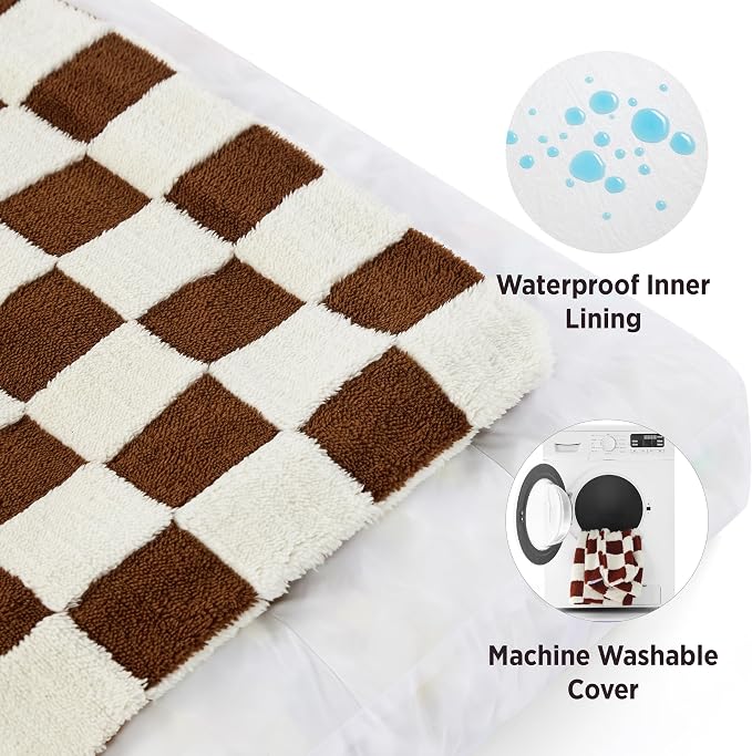 LE SURE Cute Aesthetic Dog Bed for Crate,Jacquard Thick Pet Pillow 35x22 | Shredded Chopped Foam,Modern Plush Crate Cushion Gift for Large Dog, Waterproof Washable Cover, Nonslip Bottom, Brown - Image 4