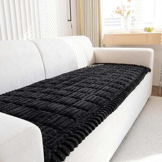 Toucans Couch Covers for Pets, Washable, Non Slip Plush Sofa Protectors, Fuzzy Pet Couch Covers, Pet Friendly (Off-Black, 27.6" x 59") by Unknown