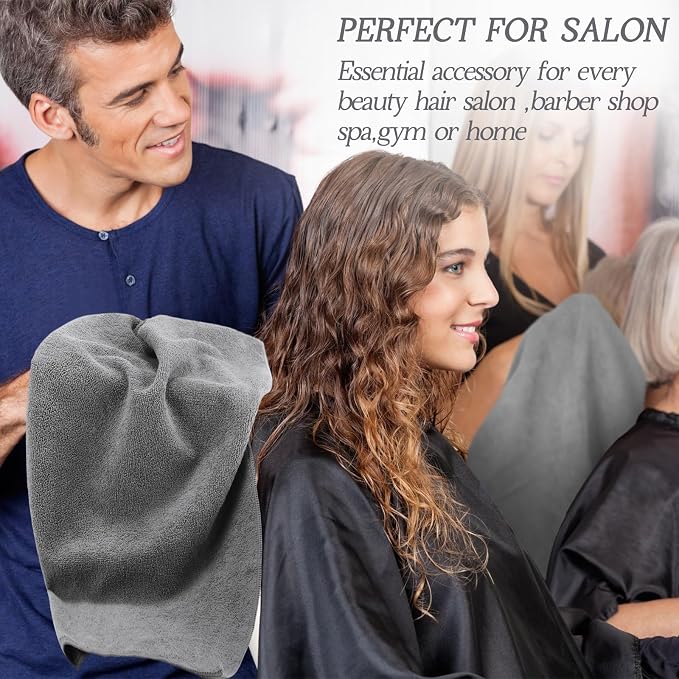 Shimeyao 50 Pack Bleach Proof Towels Microfiber Absorbent Resistant Hair Hand Towels Bulk Quick Dry for Barber Gym Bath Spa Shaving (Light Grey,16 x 29 Inch) - Image 6