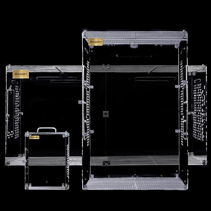 GuineaLoft™ Crystal Clear Custom Acrylic Bird Cage (Model-ET2) | Custom Sizes from Small to Extra Large w/ Optional Divider, Name Plate, UV Background, & Accessories by GuineaLoft%E2%84%A2