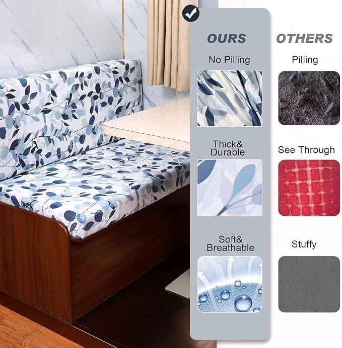 NILUOH RV Dinette Cushion Covers,Jacquard Camper Cushion Slipcovers Replacement Sofa Cushions Washable Slipcovers for Travel Trailer Couch (32, 2 Bench Cover & 2 Backrest Cover) - Image 4