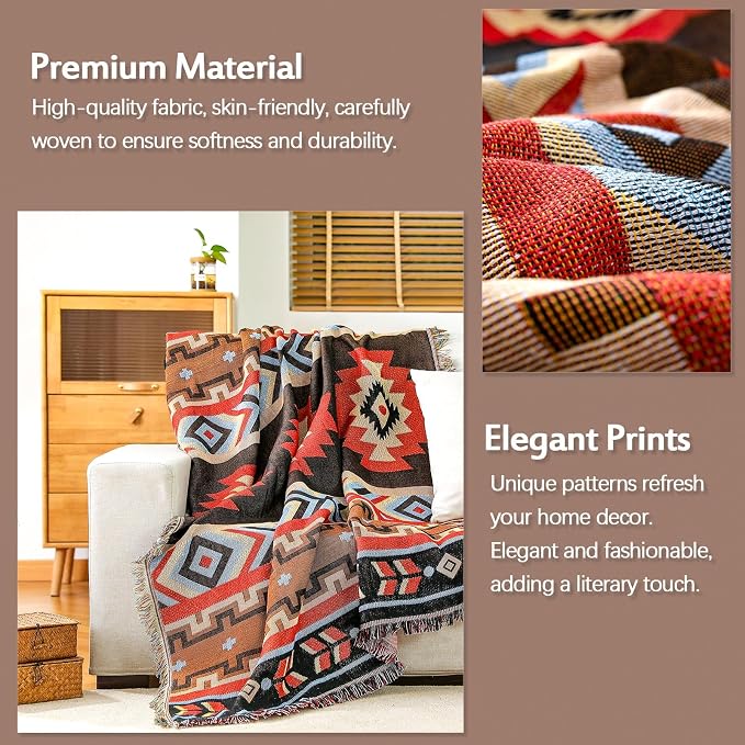 Homcosan Sofa Slipcovers Towel Cover Cotton Knit Geometrical Couch Cover for 3 Seat Cushion Couch Furniture Pet Protector Stylish Throws for Sectional Couch - Image 5