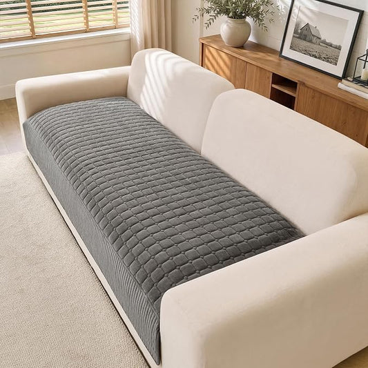 OHSIO Soft Plush Couch Cover for Sofa, Washable Milk Velvet Sofa Slipcover, Non-Slip Furniture Protector for 1 2 3 Seater Couch, Dogs, Pets and Kids(Dark Gray, 35.43'' x 70.87'') by OHSIO