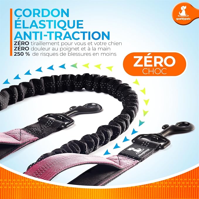 SparklyPets - Hands Free Dog Leash with Reflective Stitches - Waist Leash for Dog Walking, Hiking, Training, Jogging, Canicross, Running - for Medium & Large Breeds - Image 3