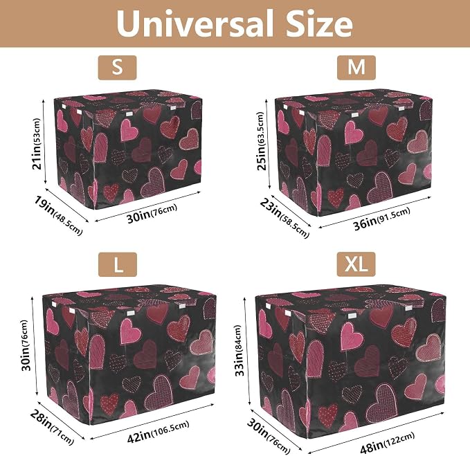 Dog Crate Cover Kennel Cover for Dog Cages Breathable for Wire Cage Indoor Outdoor Black Striped Heart - Image 3