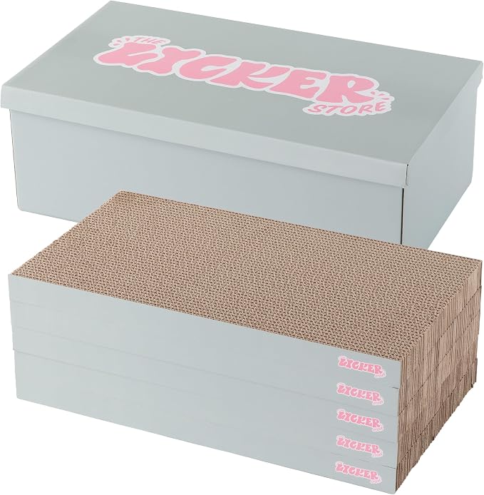 Naomi 18" x 10" Reversible Corrugated Cardboard Cat Scratcher Pads with Catnip, 5-Pack, Gray Modern Furniture Protector CSR1009D - Image 7
