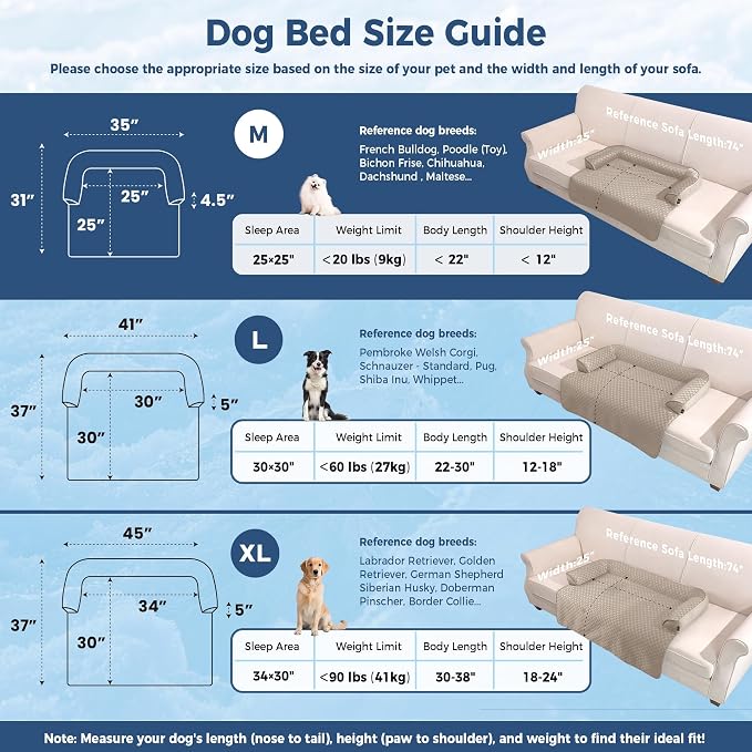 Medium Cooling Dog Bed Mat - 35 x 31 inch Waterproof Couch Cover for Dogs Washable, Non-Slip Bottom Self Cooling Mat for Dogs, Durable & Non-Gel, Dog Couch Bed for Sofa Floor Car, Taupe - Image 7