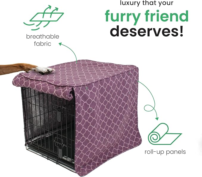 Molly Mutt Royals Dog Crate Cover, 100% Cotton Canvas Cover with 2 Roll-Up Panels, Ideal for Dog or Cat Crate, Durable, Washable, and Free of Harmful Chemicals, 24" x 18" x 21" - Image 5