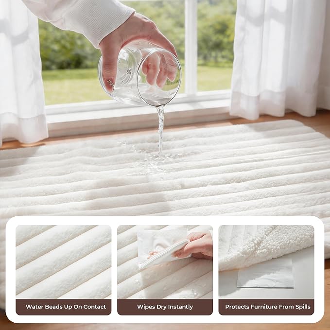 Waterproof Dog Blanket for Small Dogs, Corduroy Fleece Pet Blanket Washable, Dual-Sided Puppy Cat Blankets for Furniture Protection, Cozy Calming Couch Blanket for Doggy, 25"x35", Cream - Image 3