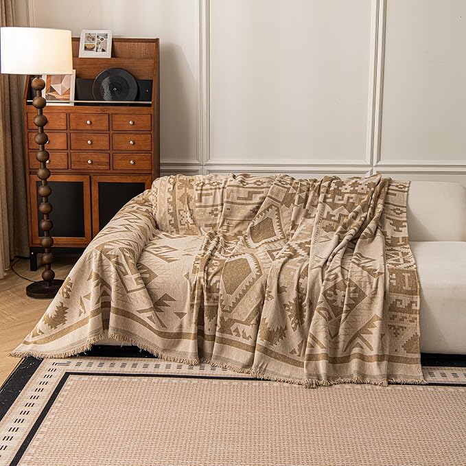 ROOMLIFE Couch Cover 3 Cushion Sofa, Washable Non Slip Furniture Sofa Protector Cover, Soft Chenille Sofa Slipcovers Sectional L Shape Dogs Couch Cover Throw Blanket with Tassels 71''X150'' - Image 8