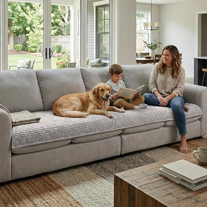 PAULATO BY GA.I.CO. Waterproof Blanket – 24x86” Changing Absorbent Pad for Incontinence – Machine Washable Stain-Resistant Protector for Couch Sofa or Bed – Reusable Waterproof Cover - Light Grey - Image 6