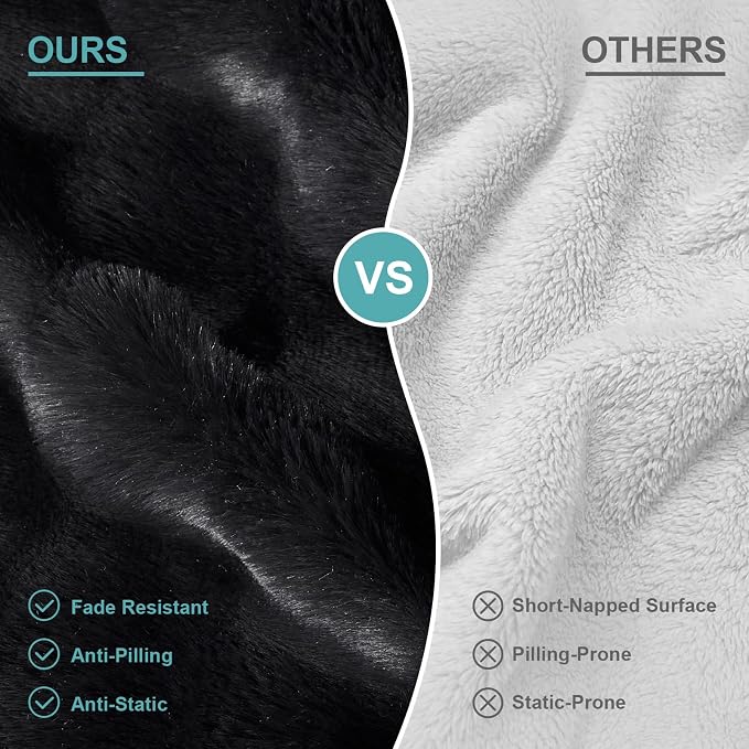 COZY KISS Orthopedic Dog Bed for Medium Small Size Dog, Soft and Warm Faux Fur Sofa for Pet Up to 40 lbs, Foam Bolster Anti-Slip Couch with Washable Removable Cover, M 30x20x6.5 inch, Black - Image 9