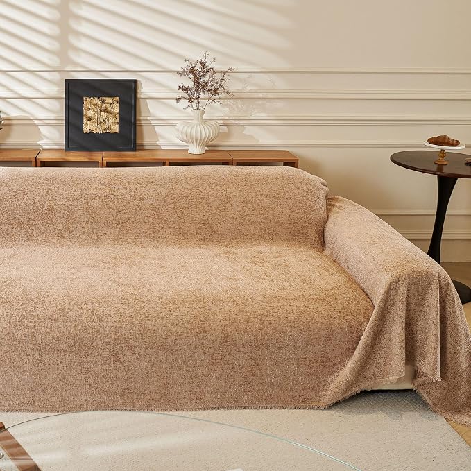Washable Sofa Cover 71"x118" Cat Scratch Resistant Light Brown | couch protector from cat claws,sectional couch covers,couch cushion covers,pet couch cover,waterproof sofa covers - Image 6