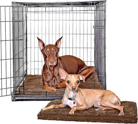 Soggy Doggy Crate Mate Dog Crate Pad, Chocolate Brown, Large 23x36 | Reversible chenille pad; absorbs 7x its weight; fits wire, plastic crates & cars; puppy to senior dog; quick-dry by SoggyDoggyDoormat