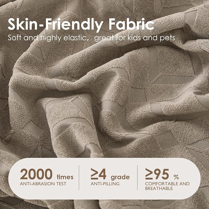 Genina Waterproof Couch Cushion Covers for Pets Washable Sofa Seat Covers | Non Slip,Stretch Jacquard Fabric,Pet Hair & Scratch Protection,Easy Installation,Furniture Protector,Back Cover - Image 4
