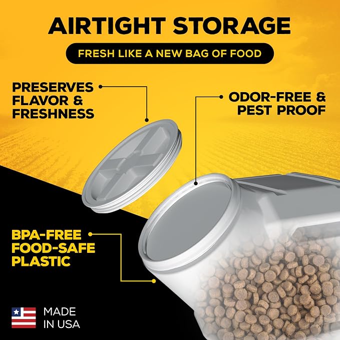 Gamma2 Vittles Vault Stackable Dog Food Storage Container with Sealing Lid, Up to 60 lbs Dry Pet Food Storage Container, USA-Made - [14.5" L x 19" H] | Made in USA, sealing lid keeps dry meals fresh and pests out, 14.5 x 19 inches, durable pantry bin, ... - Image 5
