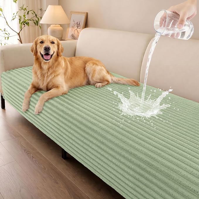 Smiry Waterproof Couch Cover for Dogs, Washable Non Slip Plush Protector | Waterproof Protection, Plush Flannel, Non Slip Backing, Pet Hair & Scratch Protection, Soft Cover (36" x 71") by Smiry