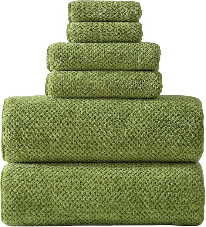 40x80 Inches Bath Sheets Towels for Adults Oversized Bath Towels Extra Large Luxury Super Soft Absorbent Quick Dry Microfiber (Sage Green,6PCS) by Akzpe