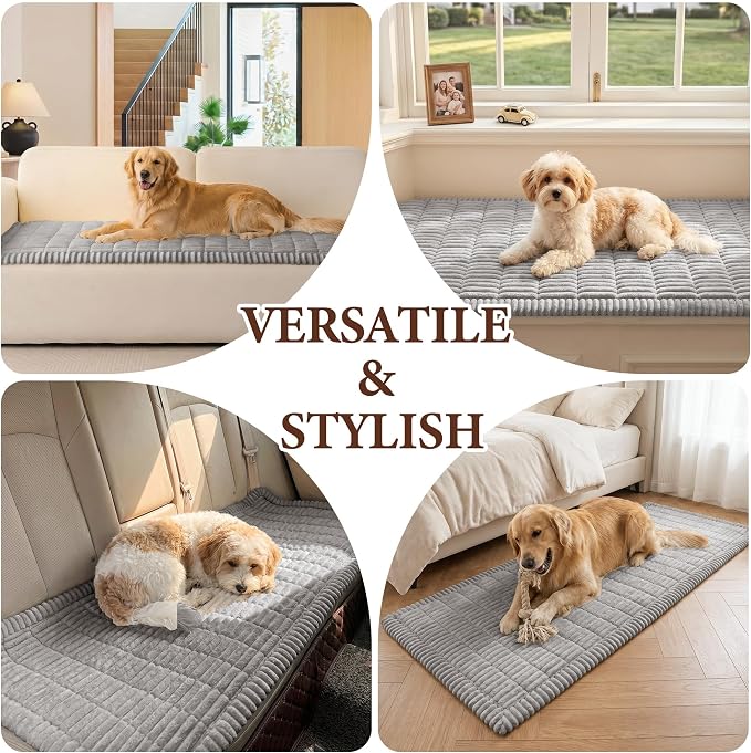 MEETSKY Light Grey Couch Covers for 2 Cushion Sofa, Non Slip Sofa Cover for Dogs Washable, Soft Sofa Slipcovers Couch Protector Pet Friendly Dog Mat for Couches and Sofas, 27.6" x 70.9" - Image 6