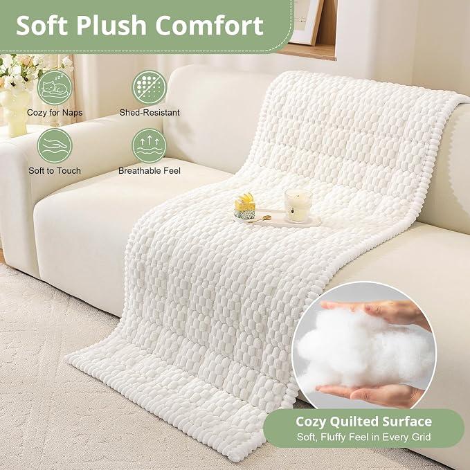OstepDecor Couch Cover for Dogs, Washable Non Slip Sofa Cover for Pets, Soft Couch Covers for Sofa, Loveseat and Sectional, Furniture Protector Against Pet Hair & Scratches (35.4" x 82.7", White) - Image 6