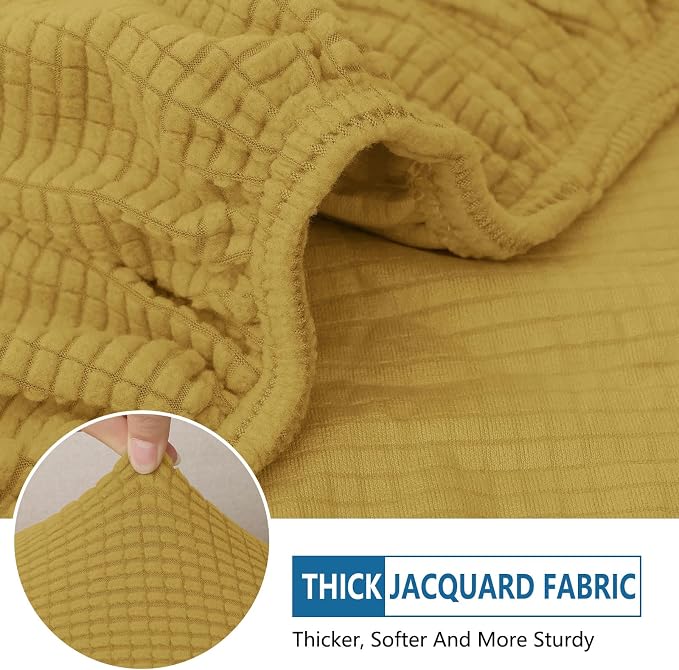 hyha Waterproof Couch Cushion Covers for Pets, Non Slip Sofa Seat Cover | Stretch Jacquard Fabric, Elastic Bottom, Non Slip Fit, Waterproof Protection, Pet Hair Protection (3 Pieces) - Image 5